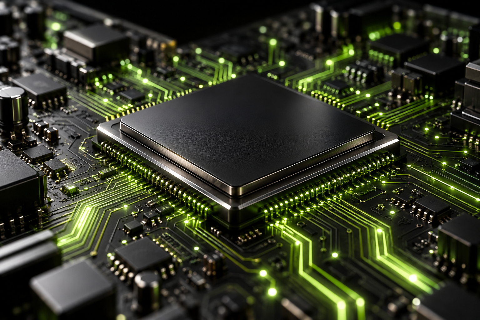 Precision AI processor with illuminated signal pathways